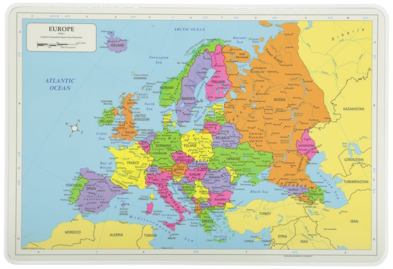 M. Ruskin Painless Learning Europe Map Placemat EUR1