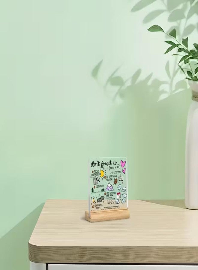 Bs amor Positive Affirmation Acrylic Desk Plaque Daily Reminders with Mindfulness Phrases, Self-Care Quotes Office - Motivational Gift for Students 5x4 inch - Image 2