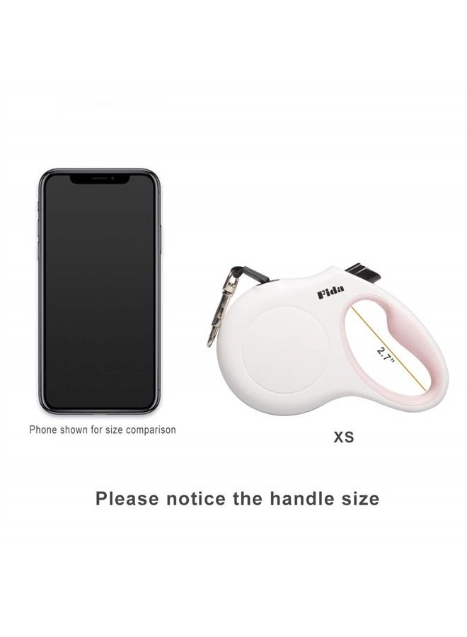 Retractable Dog Leash X-Small Breed, 10 ft Durable Pet Walking Leash for Extra Small Dogs/Cats/Small Animals up to 18 lbs, 360° Tangle Free, White