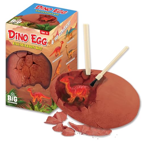 Big Discoveries Dino Egg Excavation Kits from Big Discoveries Discover Prehistoric Dinosaur Eggs Interactive Fossil Archaeology Dig Kit Toy for Kids Six Dinosaurs to Collect - Image 1