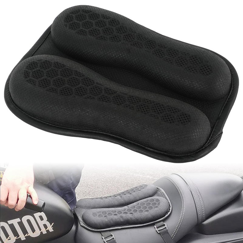 SUNPIE Motorcycle Seat Cushion Gel Cover Foldable 3D Honeycomb Motorcycle Soft Seat Cover Breathable and Shock Absorption Lightweight Large Seat Pad for Long Rides
