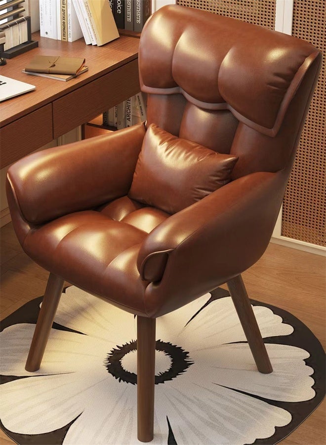 كوتيس كرسي مكياج Kutis 360°، كرسي كمبيوتر، كرسي طعام، كرسي أريكة مع وسادة لغرفة النوم وغرفة المعيشة والمطعم، جلد، خشب، 56 × 40 × 82 سم - Image 2