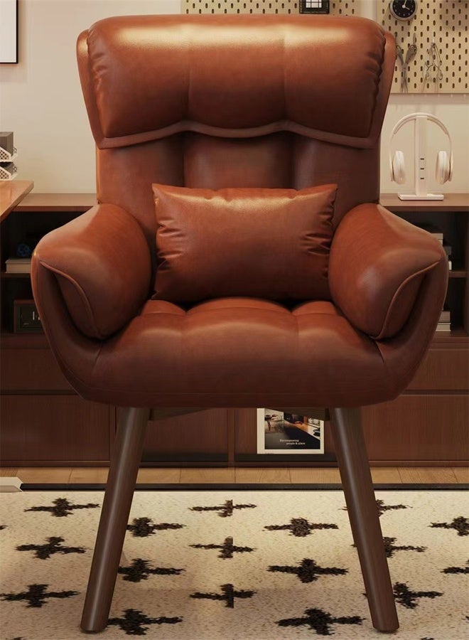 كوتيس كرسي مكياج Kutis 360°، كرسي كمبيوتر، كرسي طعام، كرسي أريكة مع وسادة لغرفة النوم وغرفة المعيشة والمطعم، جلد، خشب، 56 × 40 × 82 سم - Image 3