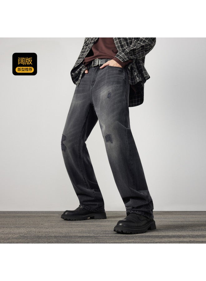 Cabbeen Men's Jeans Tencel Fabric Natural Drape Skin-friendly Soft Autumn Straight-leg Pants - Image 4