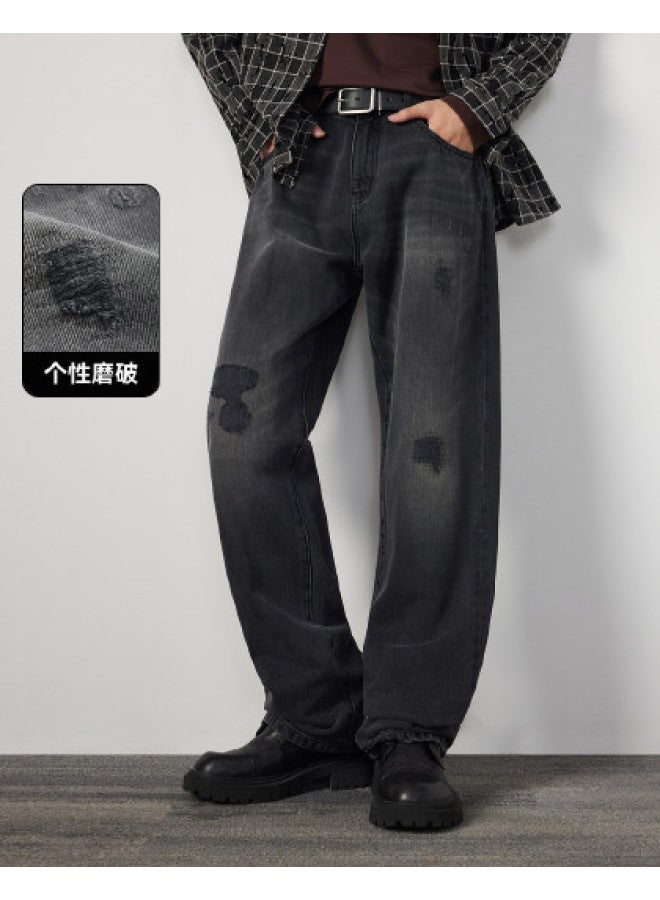 Cabbeen Men's Jeans Tencel Fabric Natural Drape Skin-friendly Soft Autumn Straight-leg Pants - Image 1