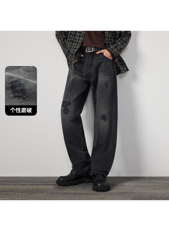 Cabbeen Men's Jeans Tencel Fabric Natural Drape Skin-friendly Soft Autumn Straight-leg Pants - Image 2