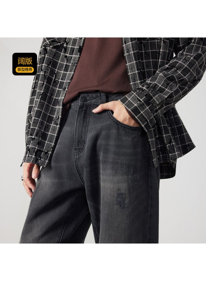 Cabbeen Men's Jeans Tencel Fabric Natural Drape Skin-friendly Soft Autumn Straight-leg Pants - Image 3