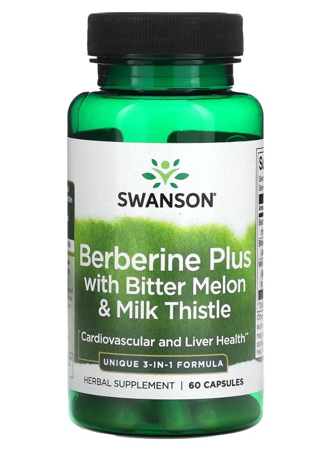 SWANSON Berberine Plus with Bitter Melon & Milk Thistle 60 Capsules