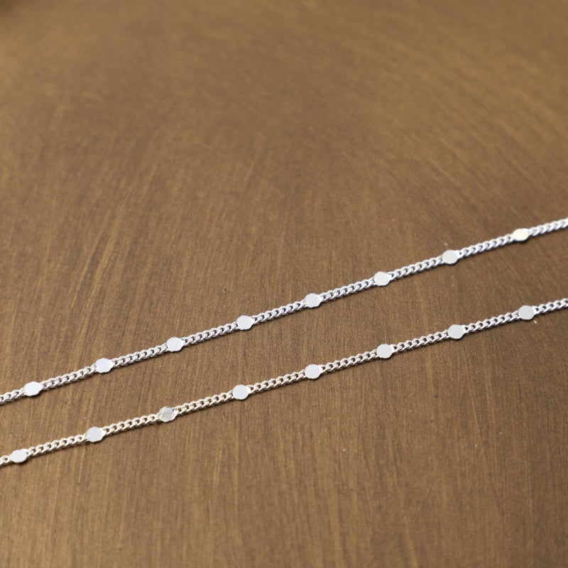 BERISO 14K Gold/Silver Plated Choker Necklace for Women Shining Dots Station Gold Chain Necklace Beads Sparkle Chain Necklace Link Chain Exquisite Jewelry for women - Image 5