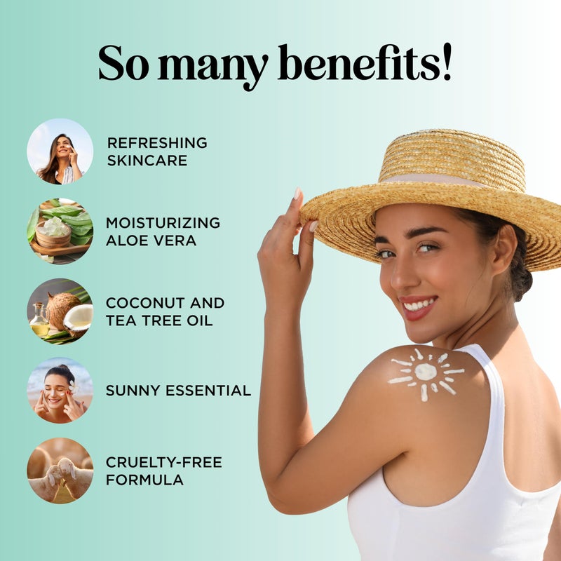 Maple Holistics After Sun Lotion with Aloe Vera - Ultra Cooling Aloe Vera for Sunburn Hydration with Cocoa Butter & Rosehip Oil - Hydrating Aloe Lotion After Sun Moisturizer for Dry Skin with Hyaluronic Acid - Image 3