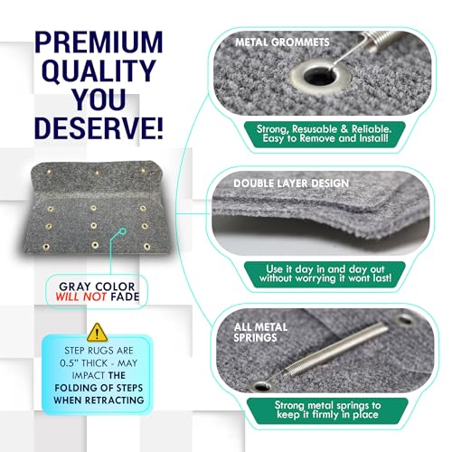 LATCH.IT RV Step Covers 3 Pack | 23" Wide Camper Step Covers | Gray Stair Cover | Straight Steps Carpets | Fits 8-11" Deep Stairs | Camper Stairs Carpet | Keep Your RV Cleaner with Our Stair Carpet - Image 4