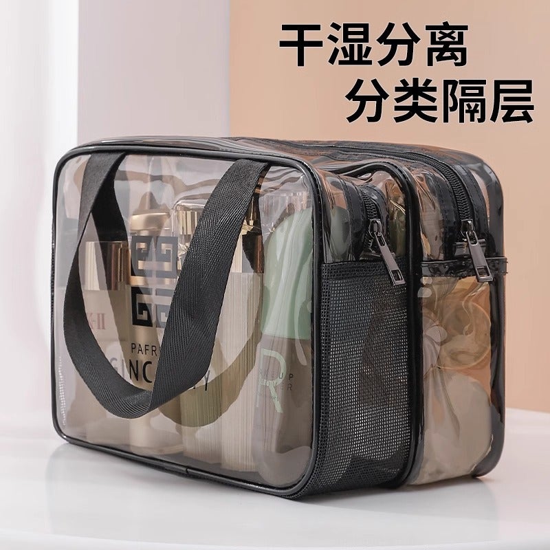 Pvc Transparent Cosmetic Bag Ins Style Travel Portable Waterproof Portable Wash Bag Skin Care Products Cosmetics Storage Bag - Image 2