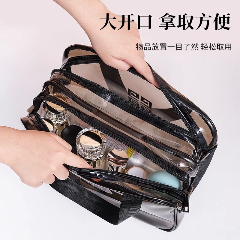 Pvc Transparent Cosmetic Bag Ins Style Travel Portable Waterproof Portable Wash Bag Skin Care Products Cosmetics Storage Bag - Image 4