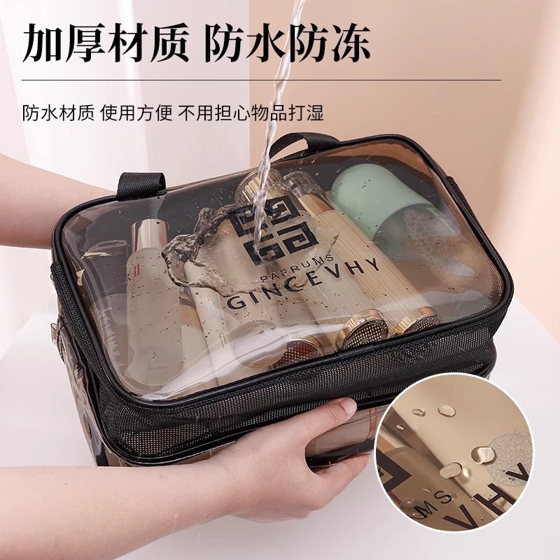 Pvc Transparent Cosmetic Bag Ins Style Travel Portable Waterproof Portable Wash Bag Skin Care Products Cosmetics Storage Bag - Image 5