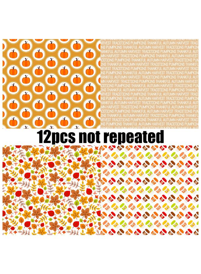 Bluejw 12 Sheets/pack Of Autumn Small Floral 6 Inch Hand Account Cut Stickers Photo Album Material This Hand Account Material Decorative Background Paper - Image 3