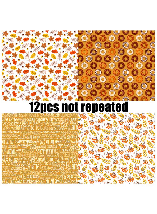 Bluejw 12 Sheets/pack Of Autumn Small Floral 6 Inch Hand Account Cut Stickers Photo Album Material This Hand Account Material Decorative Background Paper - Image 4