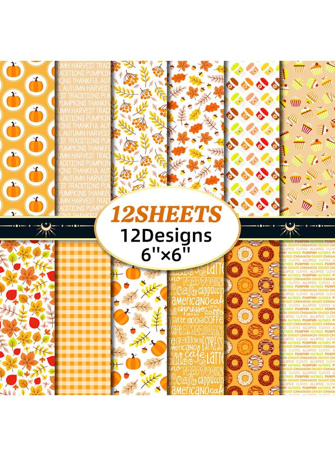 Bluejw 12 Sheets/pack Of Autumn Small Floral 6 Inch Hand Account Cut Stickers Photo Album Material This Hand Account Material Decorative Background Paper - Image 2