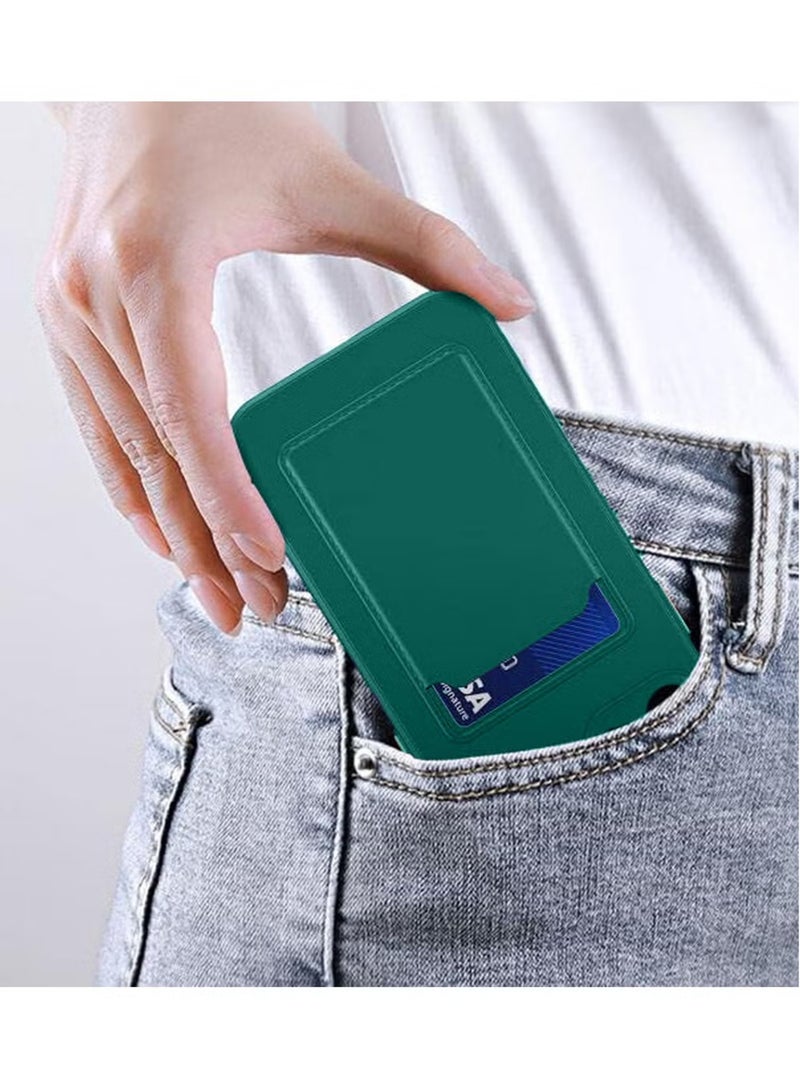 For Samsung Galaxy A55 5G Slim Full Body Silicone Protective Phone Case Cover With Card Slot Holder - Green - Image 4