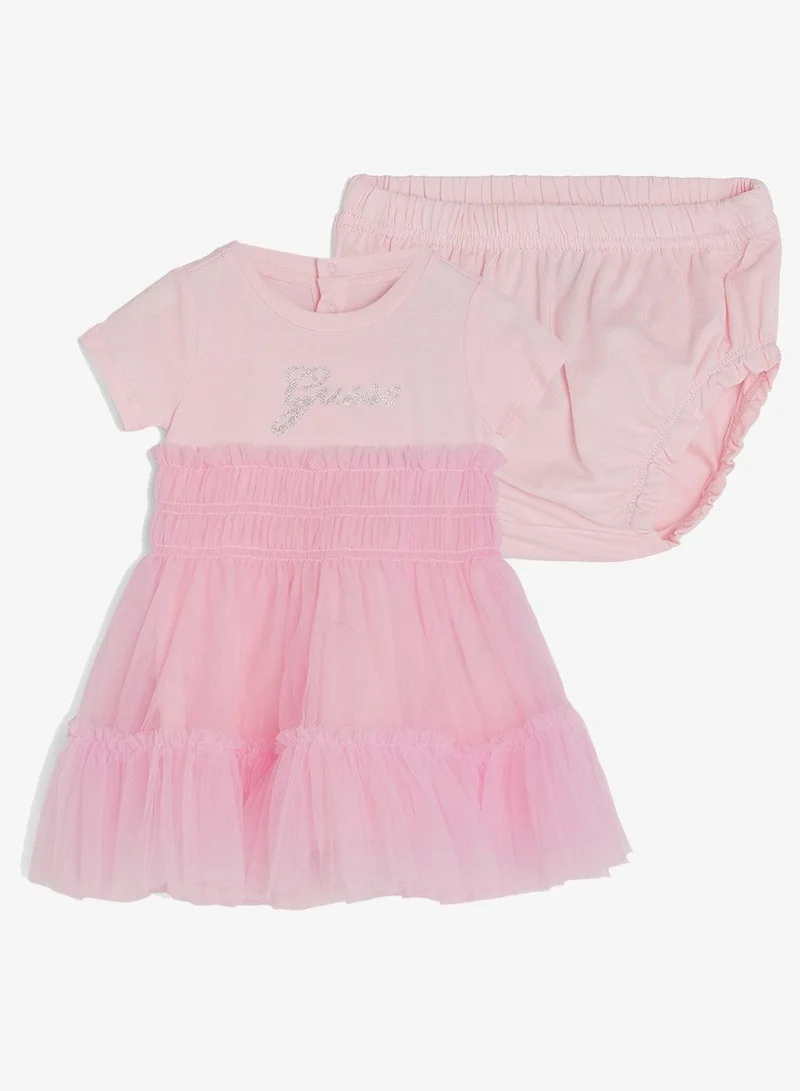 GUESS Infant Crew Neck Fit And Flare Dress And Panty