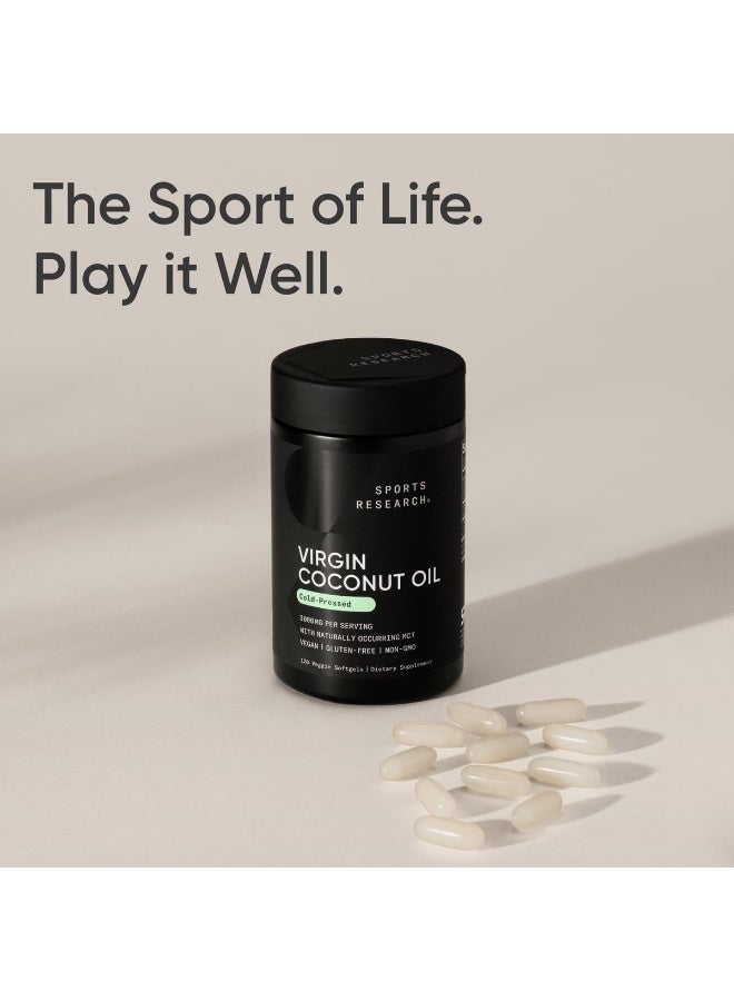 Sports Research Coconut Oil Virgin Organic 3000Mg (120 Veggie Softgels)