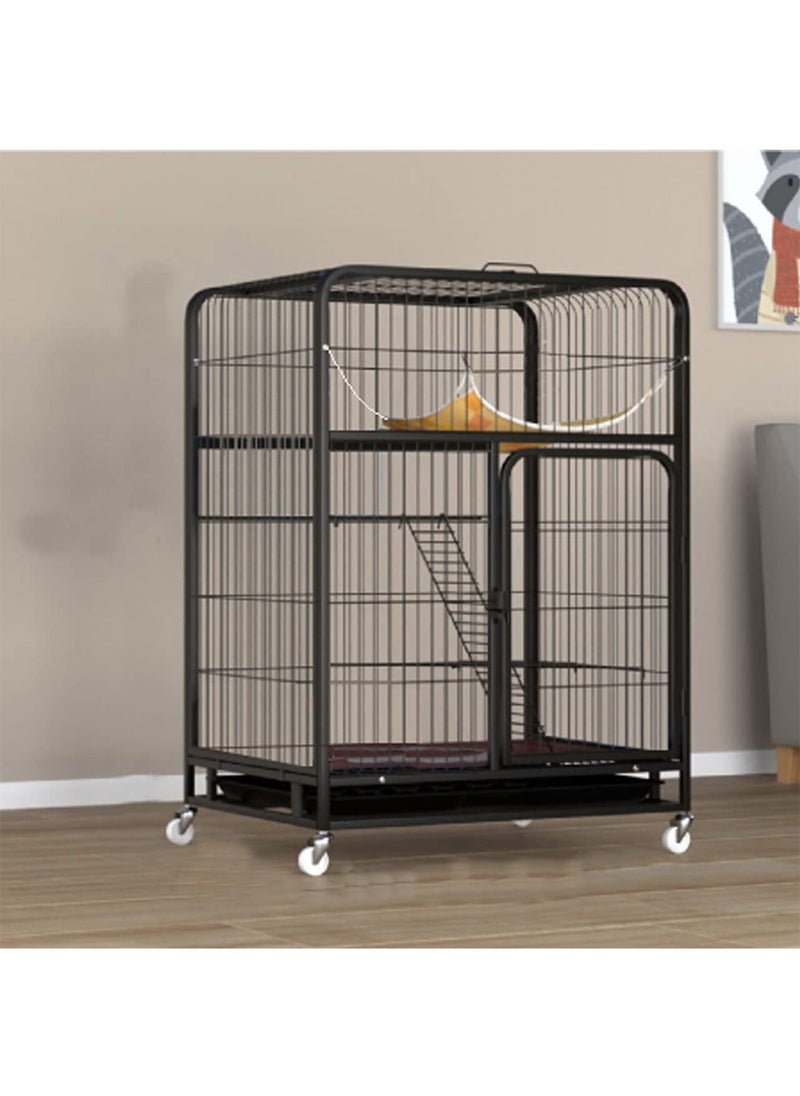 GT-Wheel Pet Cage Playpen Box Kennel Crate with Hammock Wheels and Removable Tray for Cats and Dogs  - Image 1