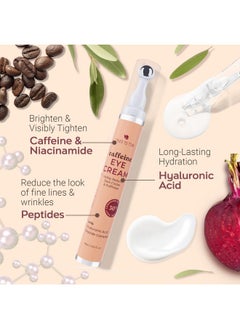 Tree to Tub Tree to Tub Caffeine Eye Cream - Hydrating & Firming Under Eye Cream for Dark Circles, Eye Roller for Puffy Eyes, Reduces the Look of Puffiness and Bags, Coffee Eye Cream w/Hyaluronic Acid, Peptides  - Image 5