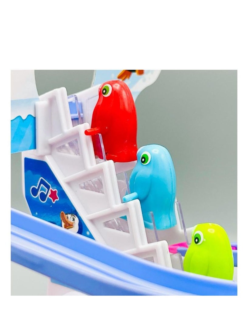 Rally Electric Musical Penguin Racer with Track and Stair Climbing Toy Fun Entertainment Game for Kids Everyday Play and Gift - Image 3
