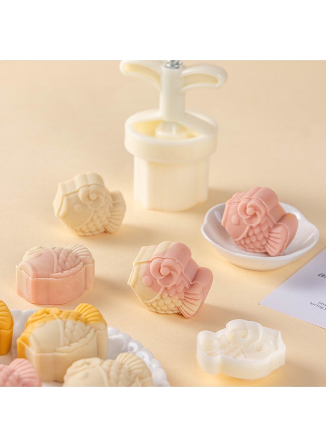 Generic - Osmanthus Mooncake Mold Style 2024 Pressing Ice Skin Hand Pressing Household Mung Bean Cake Flow Heart Mid-Autumn Chinese Style Cherry Blossoms-Color:Osmanthus 75g 1 Piece - Image 1