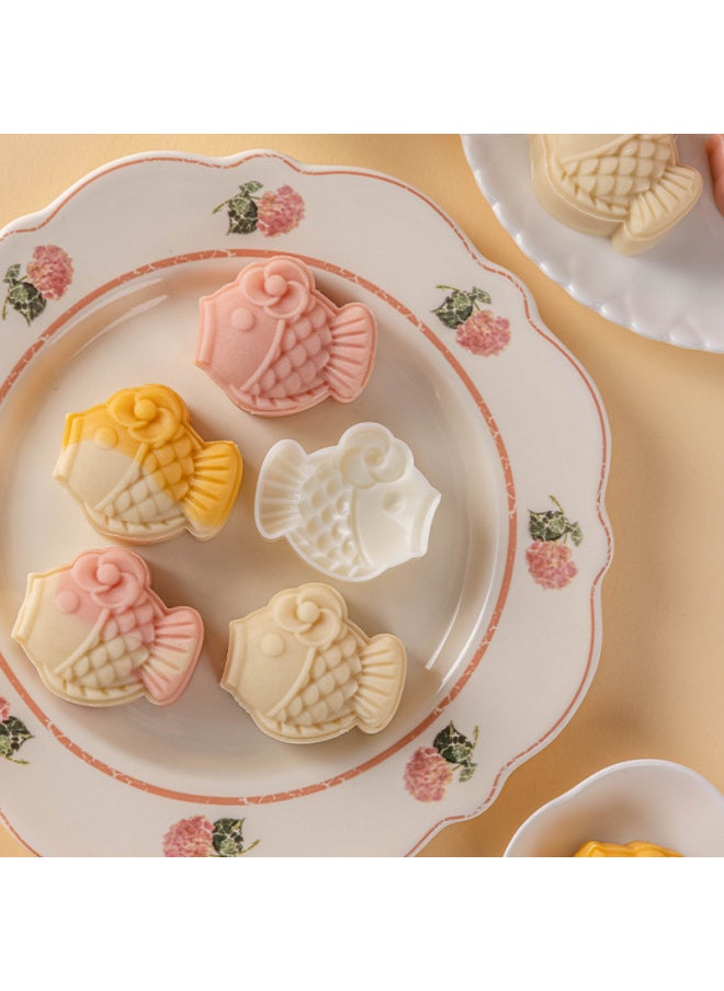 Generic - Osmanthus Mooncake Mold Style 2024 Pressing Ice Skin Hand Pressing Household Mung Bean Cake Flow Heart Mid-Autumn Chinese Style Cherry Blossoms-Color:Osmanthus 75g 1 Piece - Image 1