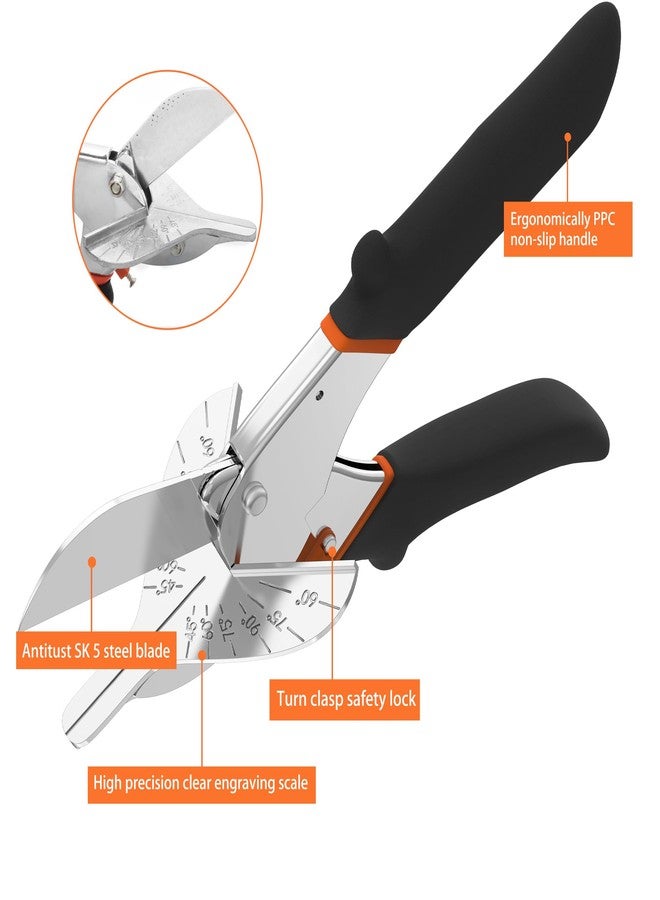 GARTOL Miter Shears, 45°-135° Adjustable Multi-Angle Cutter for Molding, Trim & Quarter Round - Precision Hand Tool for PVC & Soft Wood - Includes 2 Replacement Blades - Image 2