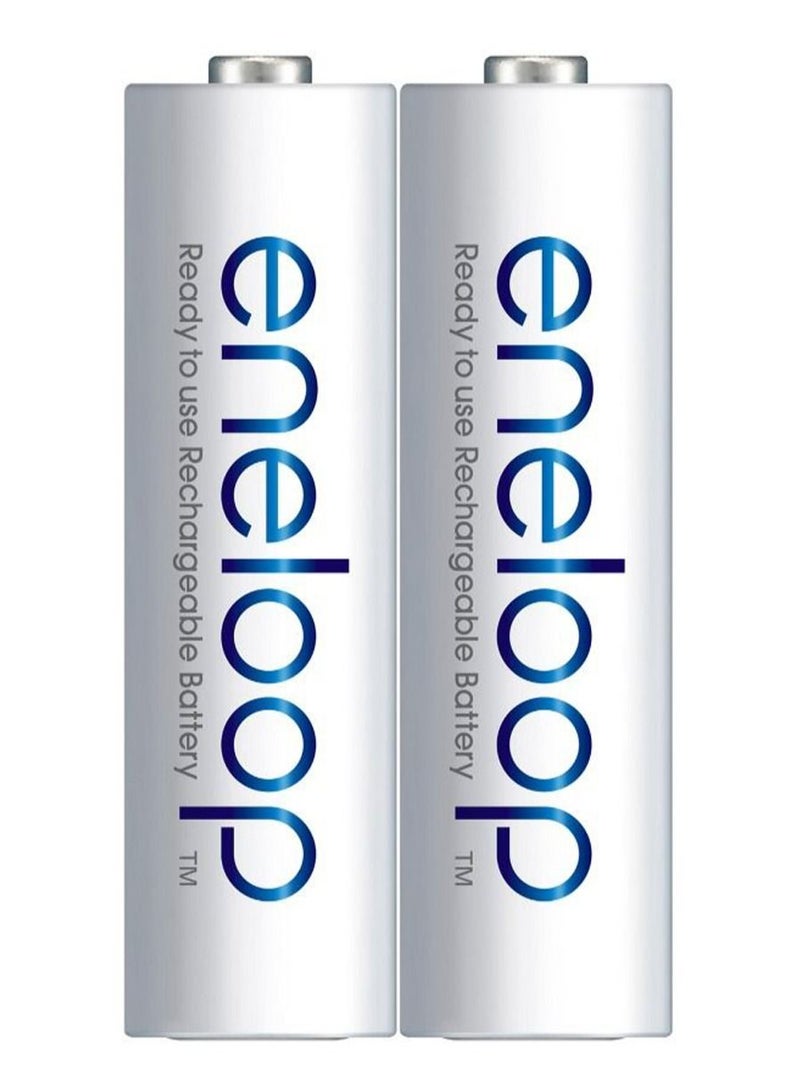 Panasonic Eneloop AA Rechargeable Batteries White Pack of 2 - Image 1
