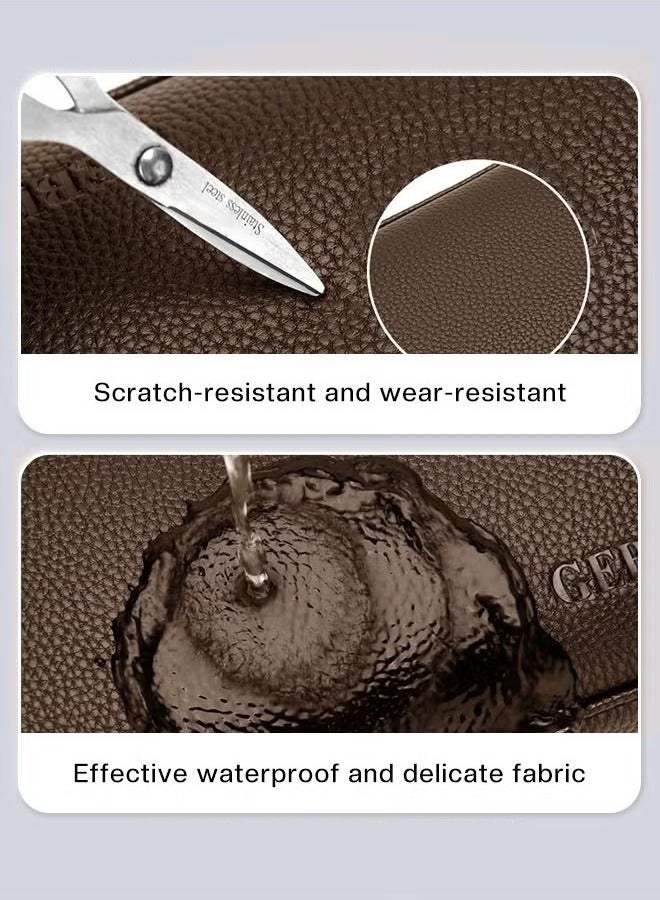 كان واي حقيبة كلاتش كاجوال للرجال مصنوعة من الجلد الناعم للأعمال التجارية وحقيبة يد ذات اتجاه عتيق ونسخة مطورة من حقيبة الهاتف المحمول بسعة كبيرة - Image 4