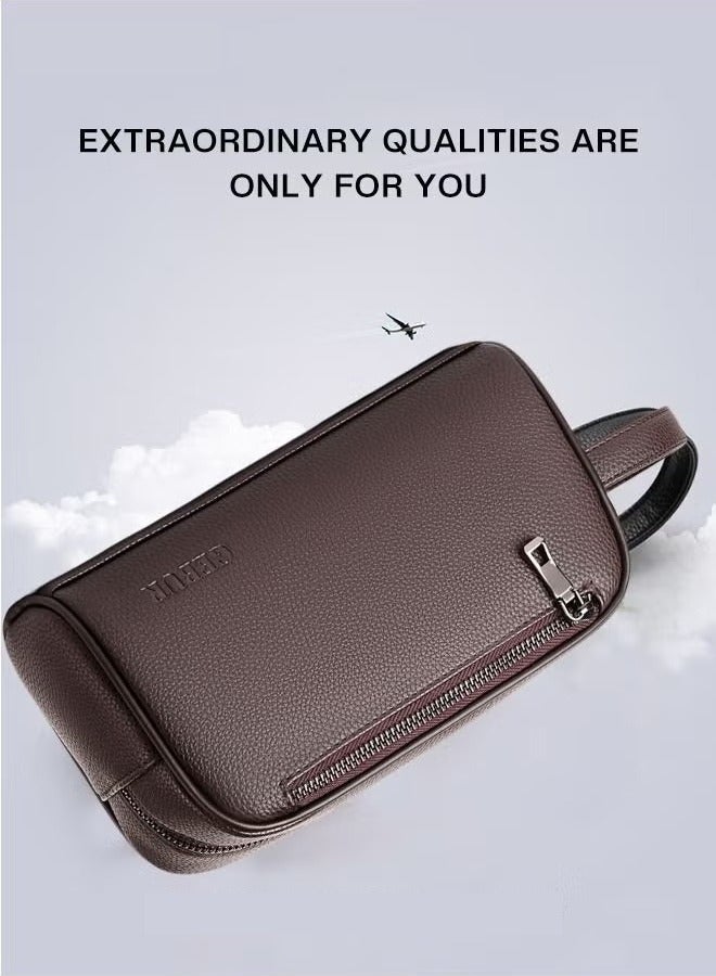 كان واي حقيبة كلاتش كاجوال للرجال مصنوعة من الجلد الناعم للأعمال التجارية وحقيبة يد ذات اتجاه عتيق ونسخة مطورة من حقيبة الهاتف المحمول بسعة كبيرة - Image 5