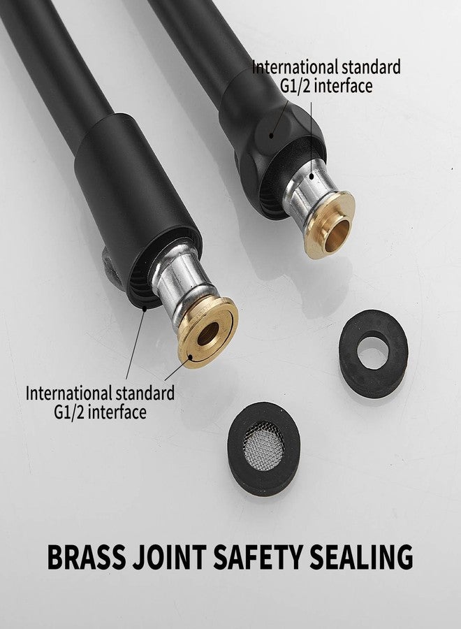 BESy خرطوم دش BESy بطول إضافي 120 بوصة مصنوع من مادة PVC لرأس الدش المحمول باليد، خراطيم دش محمولة مرنة، خراطيم دش بديلة للسيارات الترفيهية للاستحمام وتنظيف المرحاض واستحمام الحيوانات الأليفة، لون أسود غير لامع - Image 3