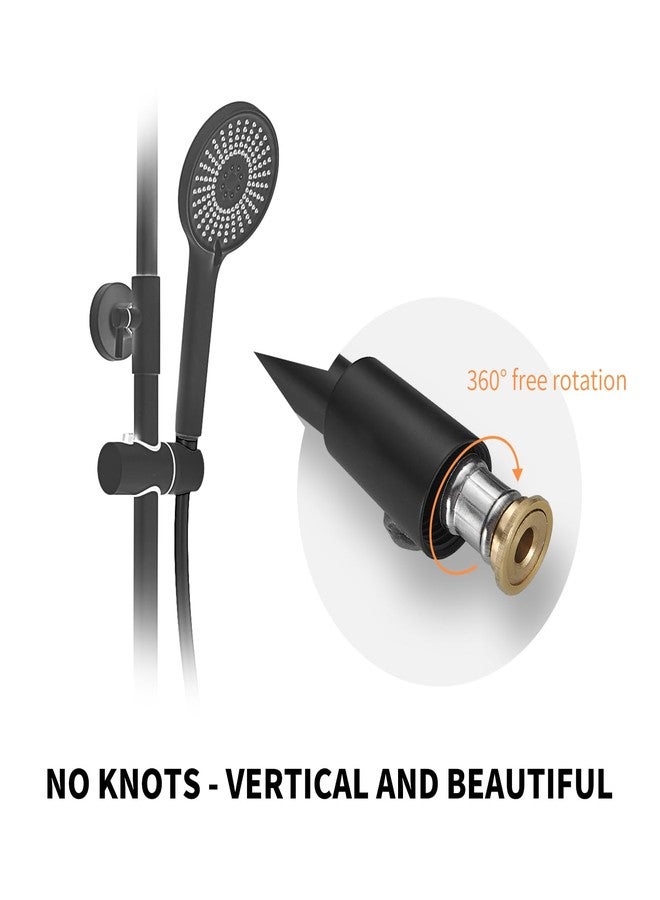 BESy خرطوم دش BESy بطول إضافي 120 بوصة مصنوع من مادة PVC لرأس الدش المحمول باليد، خراطيم دش محمولة مرنة، خراطيم دش بديلة للسيارات الترفيهية للاستحمام وتنظيف المرحاض واستحمام الحيوانات الأليفة، لون أسود غير لامع - Image 2