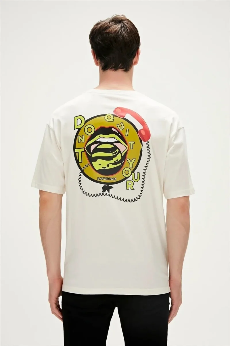 Bad Bear Daydream Men's Back Printed T-Shirt - Off-White 23.01.07.026 L - Off-White