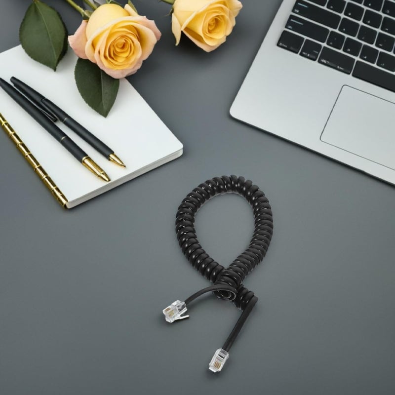 4pcs Coiled Telephone Cord and Home Telephone Line for Landline Phones, Rotating Spiral Phone Wire Compatible with Office and Household Use - Image 4