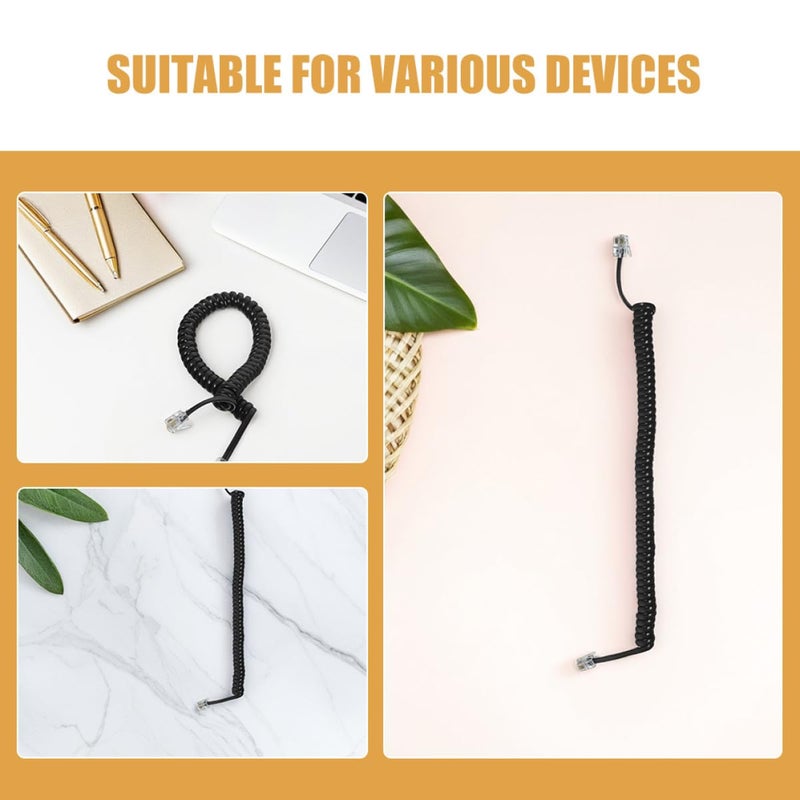 4pcs Coiled Telephone Cord and Home Telephone Line for Landline Phones, Rotating Spiral Phone Wire Compatible with Office and Household Use - Image 3