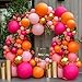 Pinbra Pink Orange Balloon Garland Double Stuffed Hot Pink Orange Gold Metallic Pastel Balloon Arch Kit for Birthday Baby Bridal Shower Wedding Mothers Day Tropical Party Decorations - Image 3