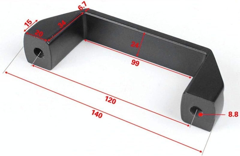 PZRT Black Aluminium Alloy Handle Rectangular Industrial Pull Handle for 30/40 Series Aluminum Extrusion Profile Accessories 120mm - Image 4
