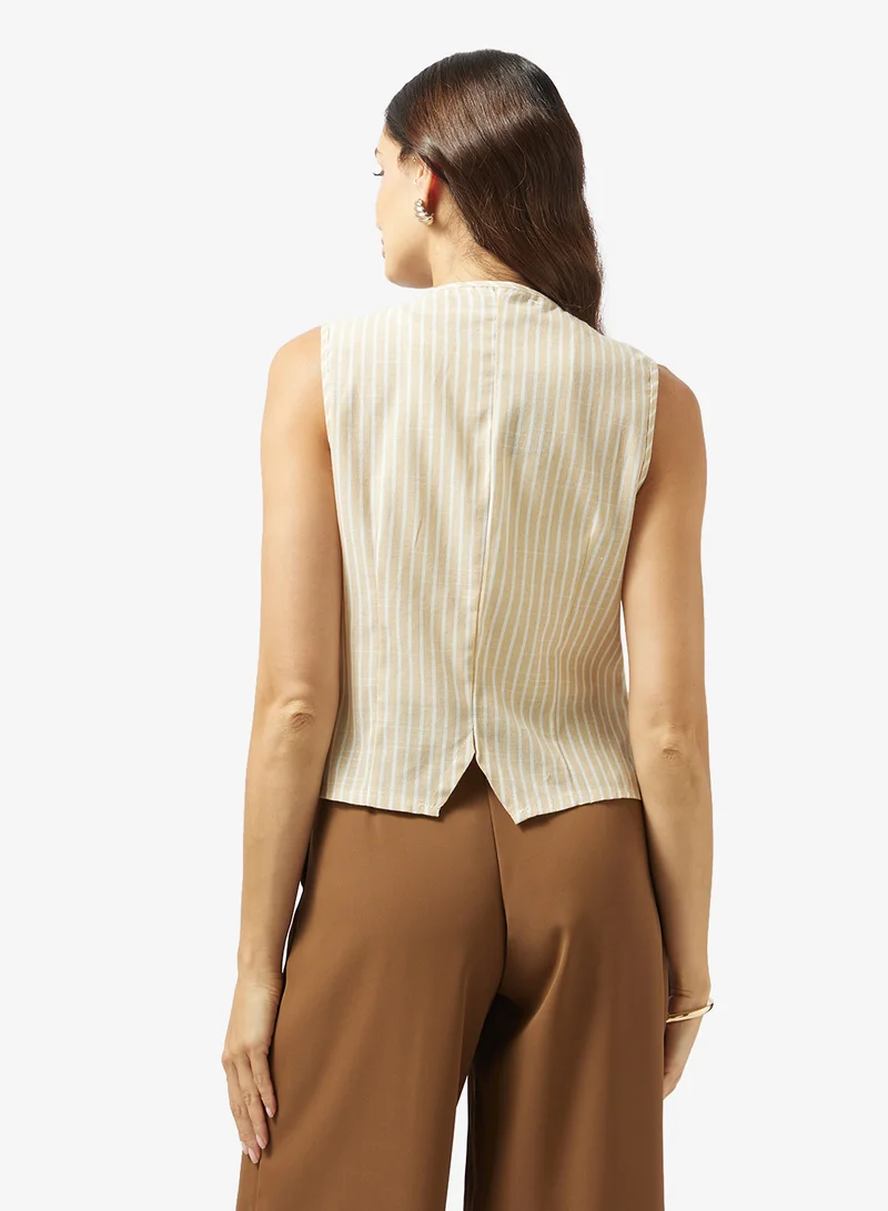 ايلا Striped Vest Coat