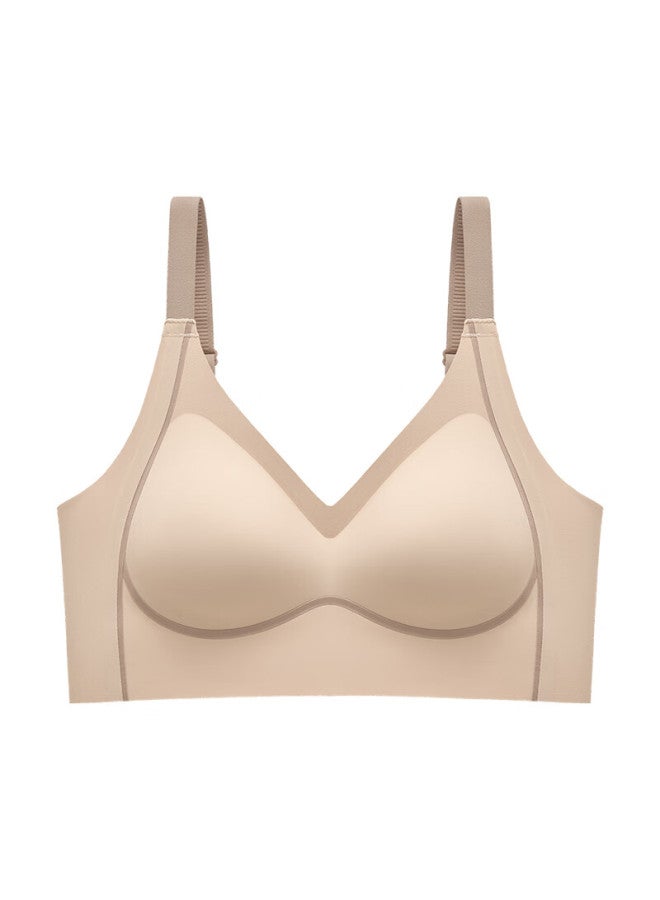 Finseech Fenshique Invisible Soft Support Fixed Inner Cup Massage Granule Side Collection Bra Skin Color L - Image 2