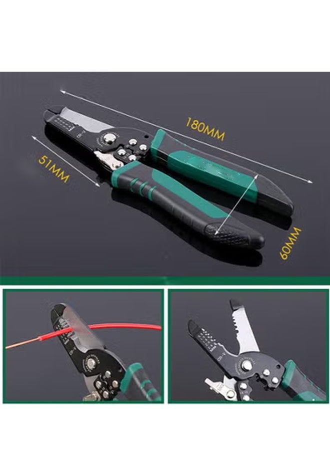 Bukela Multi Tool, Wire Stripper / Crimper / Wire Cutter, Long-Nose Multi-Purpose Electrician Tool (Green) - Image 2