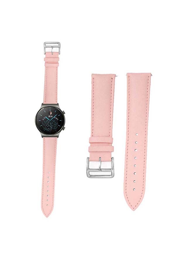 بيرفيي سوار بديل من الجلد الطبيعي مقاس 22 مم لساعة هواوي GT2 برو وردي - Image 1