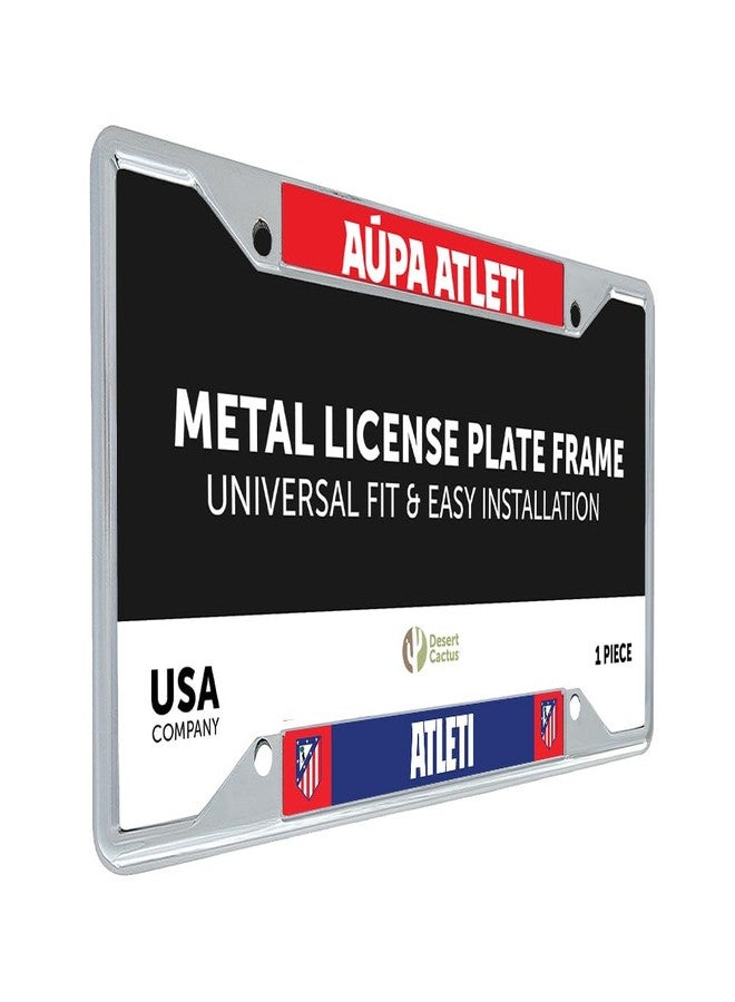 Desert Cactus Atletico Madrid License Plate Frame Atleti de Madrid Spanish Football Soccer Car Tag Holder for Front or Back of Car Officially Licensed Metal (Frame - Design D) - Image 1
