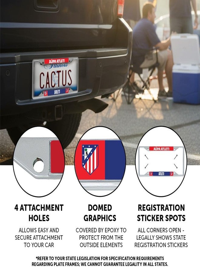 Desert Cactus Atletico Madrid License Plate Frame Atleti de Madrid Spanish Football Soccer Car Tag Holder for Front or Back of Car Officially Licensed Metal (Frame - Design D) - Image 3