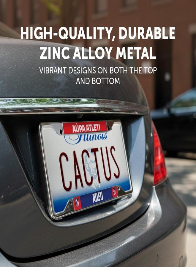 Desert Cactus Atletico Madrid License Plate Frame Atleti de Madrid Spanish Football Soccer Car Tag Holder for Front or Back of Car Officially Licensed Metal (Frame - Design D) - Image 4
