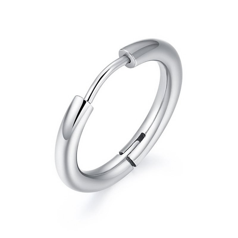 in stock supply Korean version of titanium steel earrings do not fade non-allergic mens and womens stainless steel earrings ear clip jewelry One high-quality steel-colored electric ear buckle