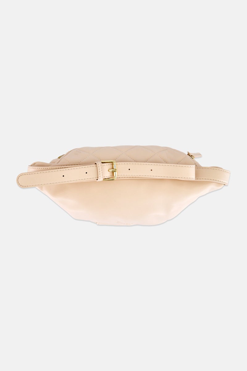 Deezee Women 2 Pcs Brand Logo Fanny Pack, Light Beige - Image 2