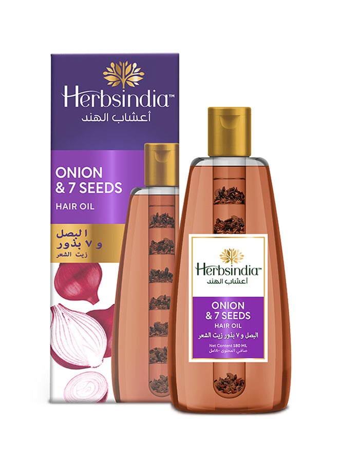 Herbsindia Onion And 7 Herbal Seeds Hair Oil With Nourish Tube Clear 180ml  - Image 1